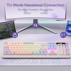 Redragon K762 PRO Teclado, pantalla y perilla inalámbricos para jue...