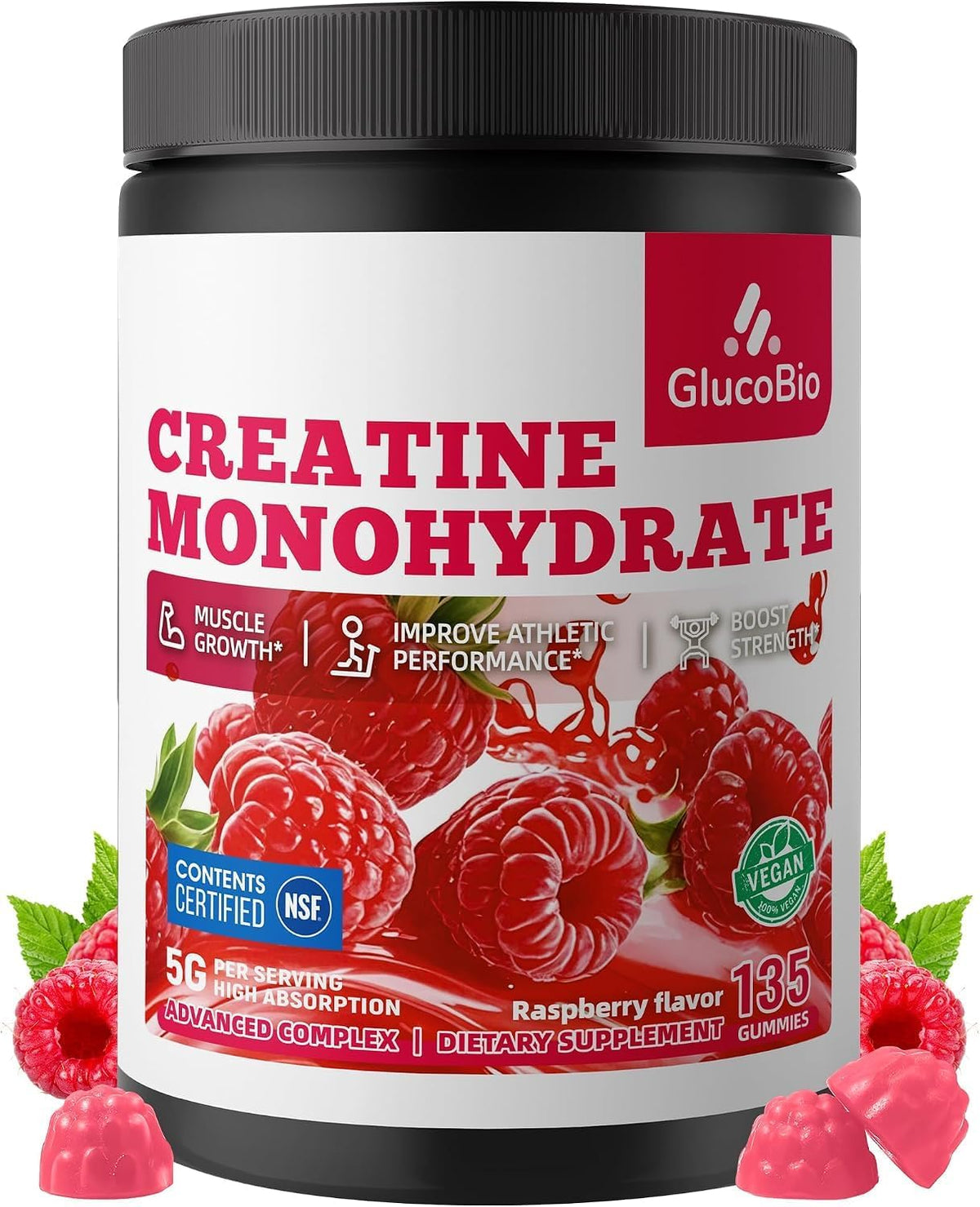 Gomitas de monohidrato de creatina certificadas por NSF para hombre...