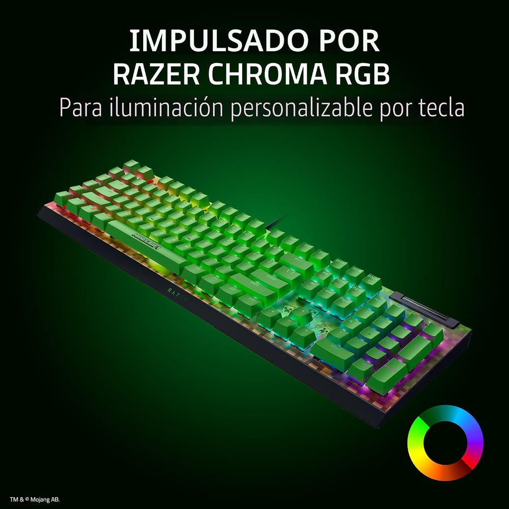 Razer Teclado mecánico BlackWidow V4 X para juegos, edición Minecra...