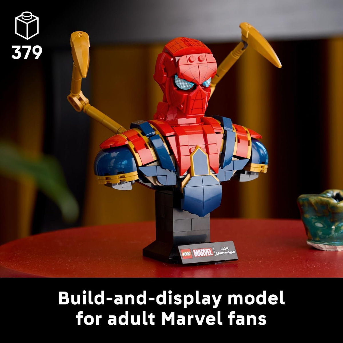 LEGO Marvel Iron Spider-Man Bust coleccionable \u2013 Kit de constr...