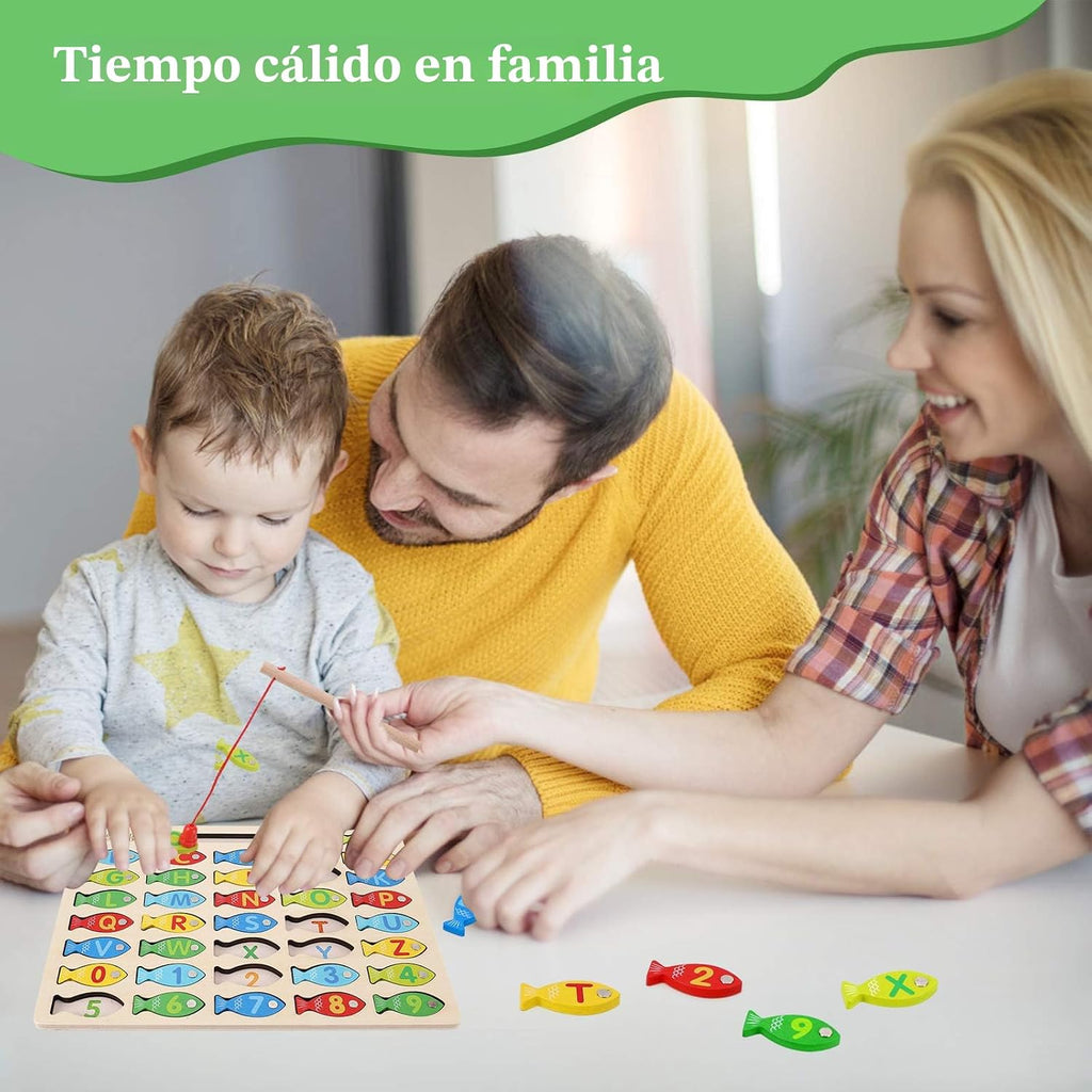 Juguete Magnético de Pesca de Madera para Niños Pequeños, Juegos de...