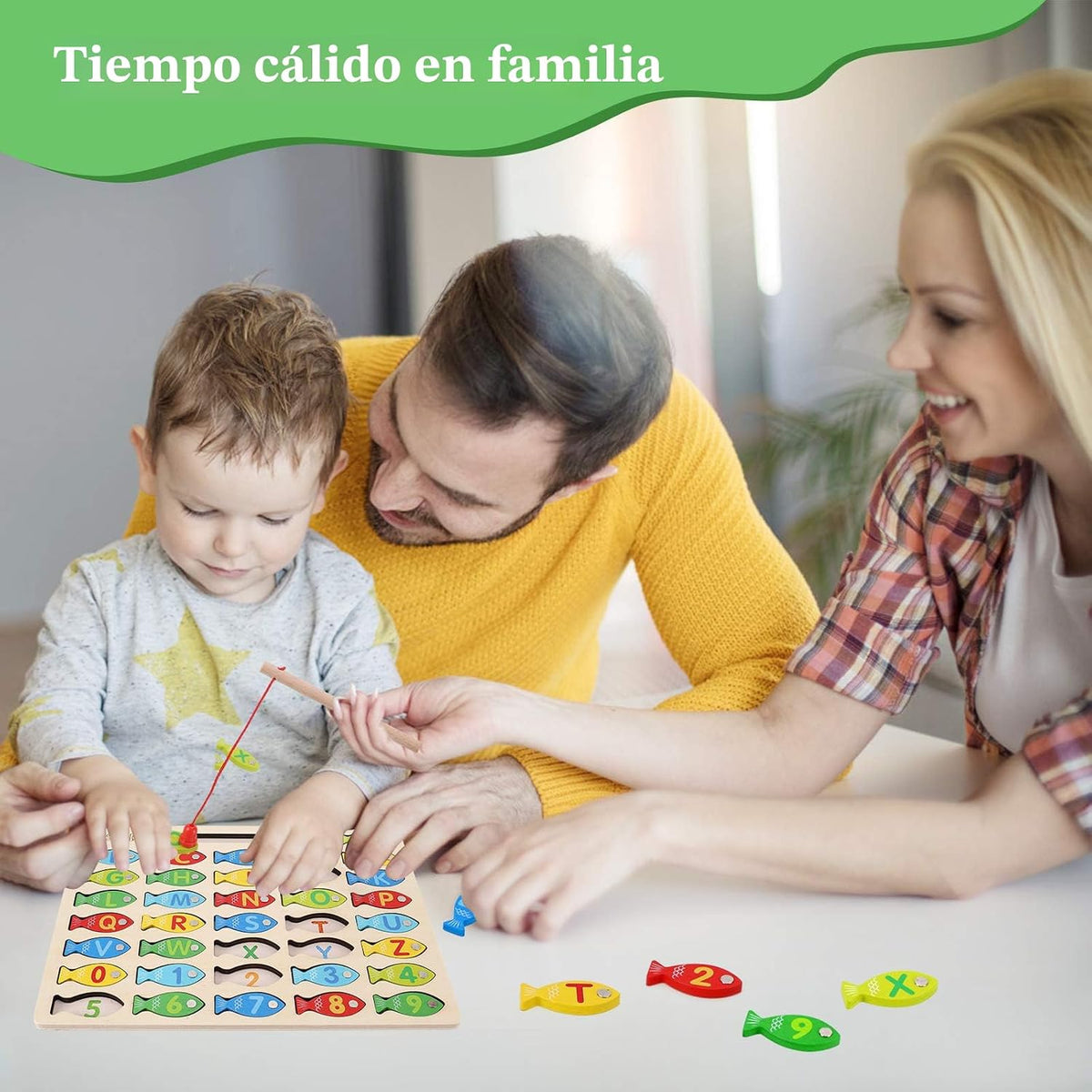 Juguete Magnético de Pesca de Madera para Niños Pequeños, Juegos de...