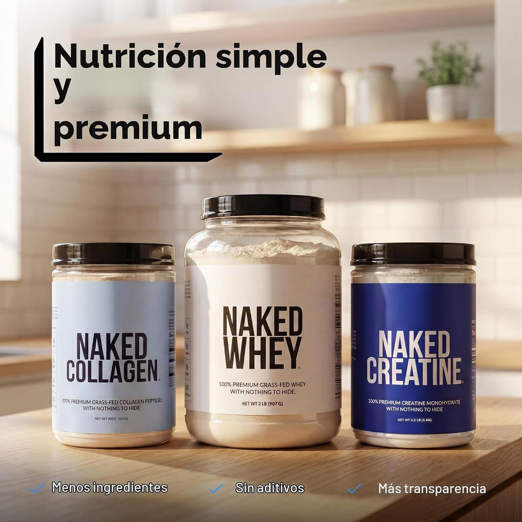 NAKED Monohidrato de creatina micronizada pura \u2013 200 porciones...