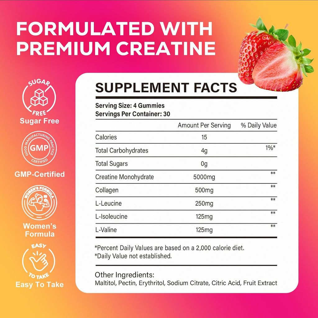 eterlower - Gomitas de creatina para mujer, 5000 mg, complejo + col...