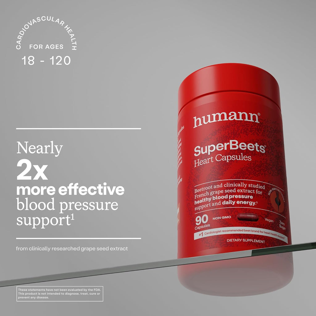 Humann SuperBeets Cápsulas de raíz de remolacha de liberación rápid...
