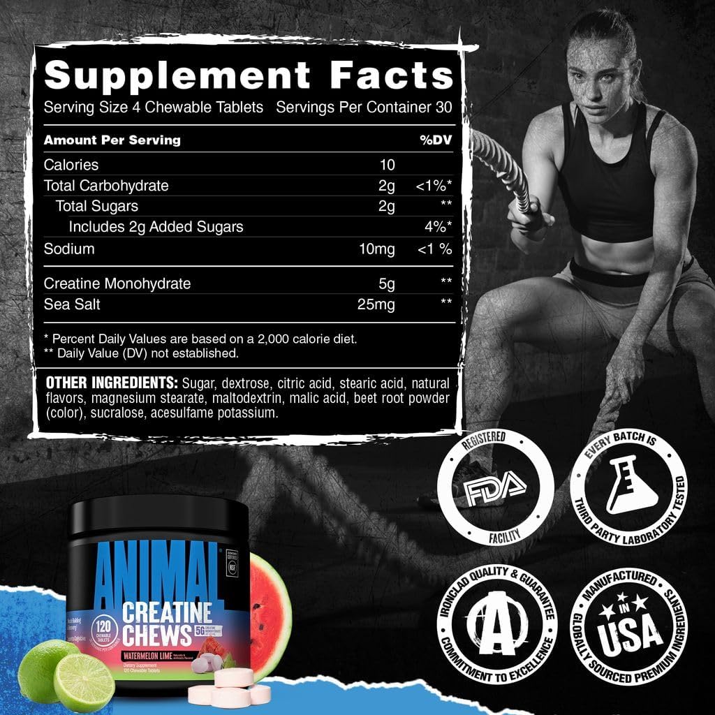 Animal Masticables de monohidrato de creatina - Hombres y mujeres |...