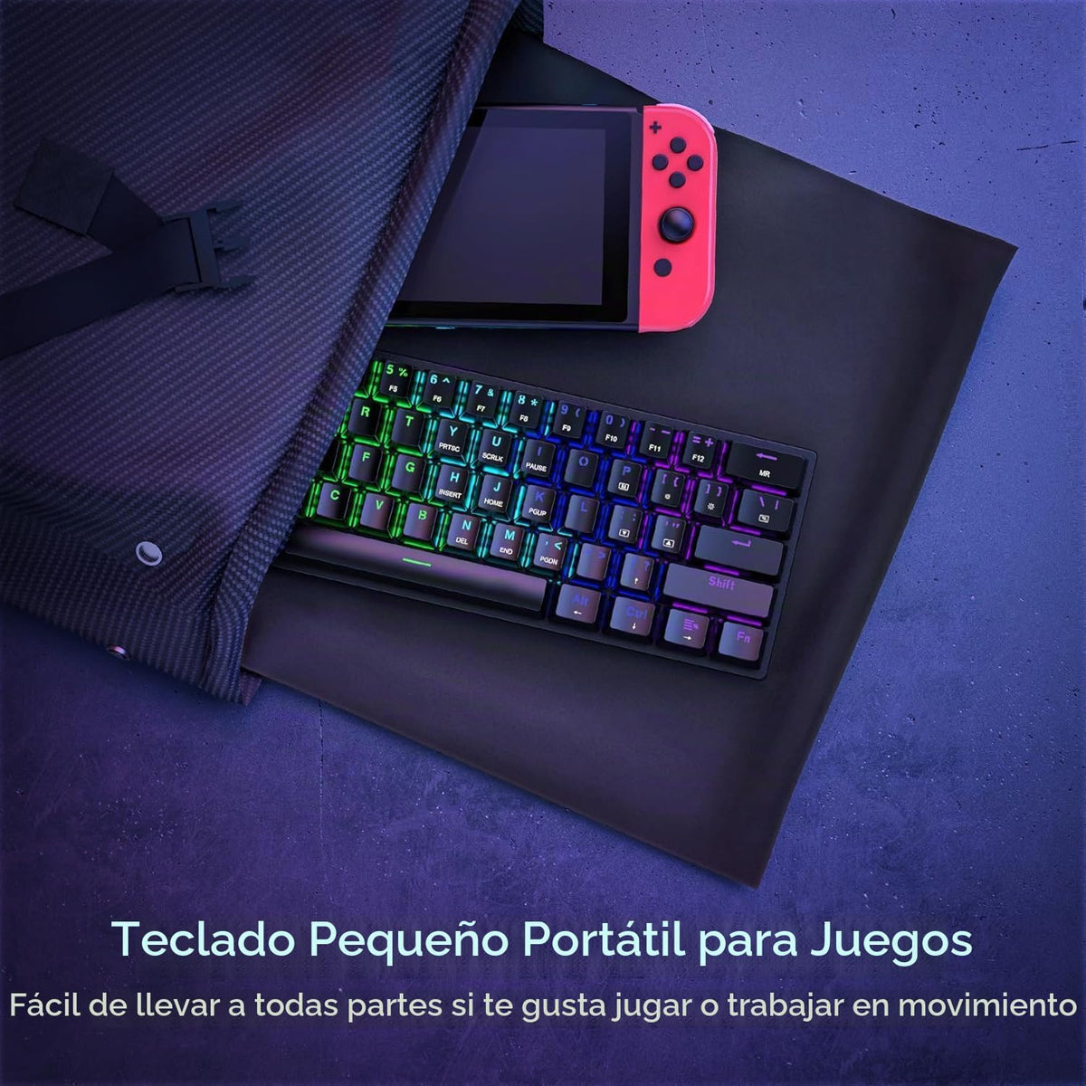 Teclado mecánico atado con cable del juego del 60% con los interrup...