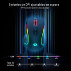 Redragon Ratón óptico inalámbrico RGB para juegos M612 teclas de |...