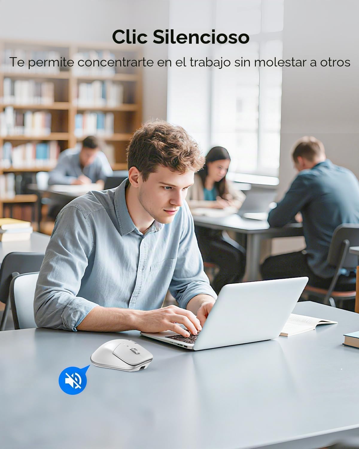Ratón inalámbrico TECKNET, desplazamiento lateral Bluetooth recarga...