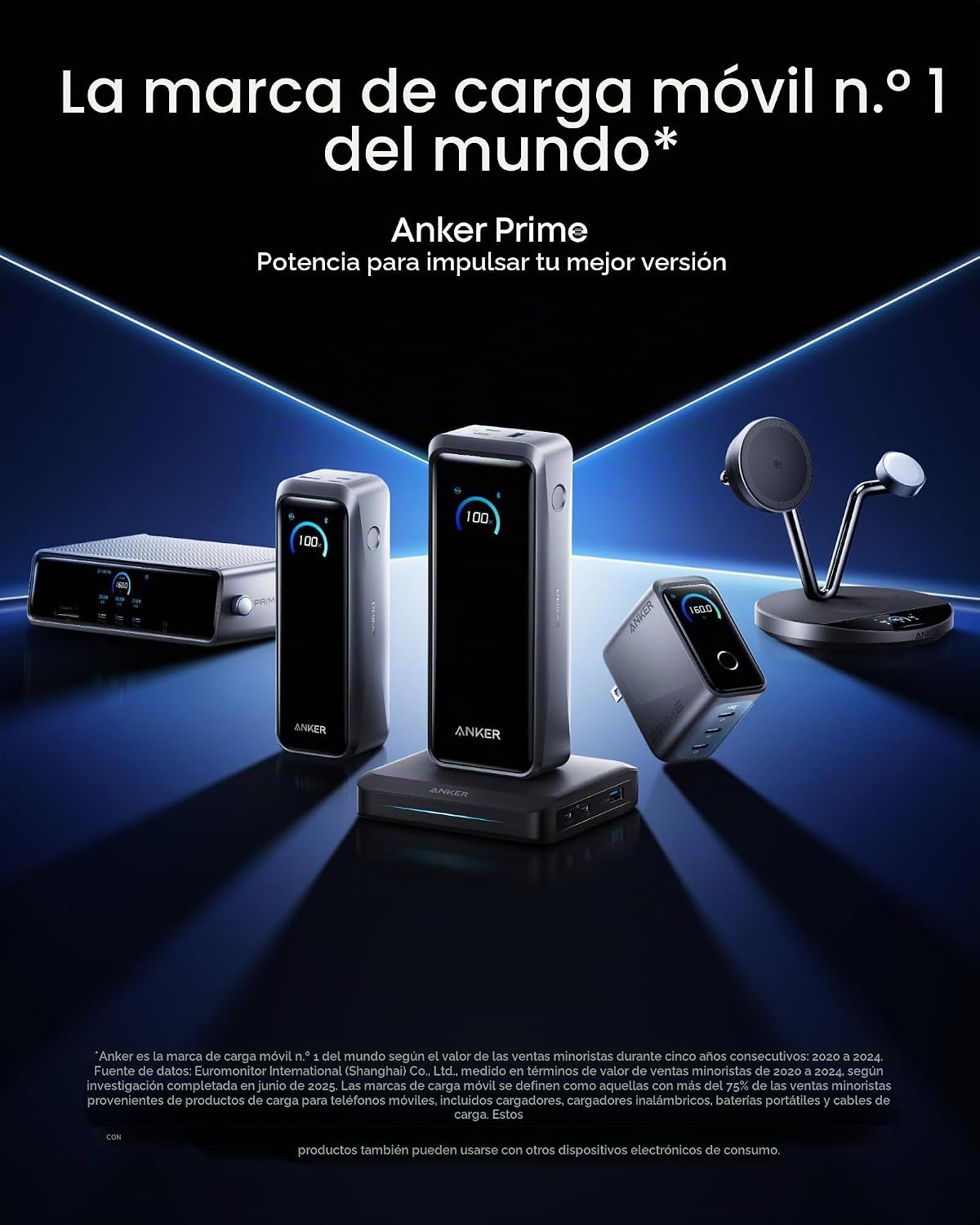 Anker Prime Power Bank, 26,250 mAh 300 W de carga rápida | Cargador...