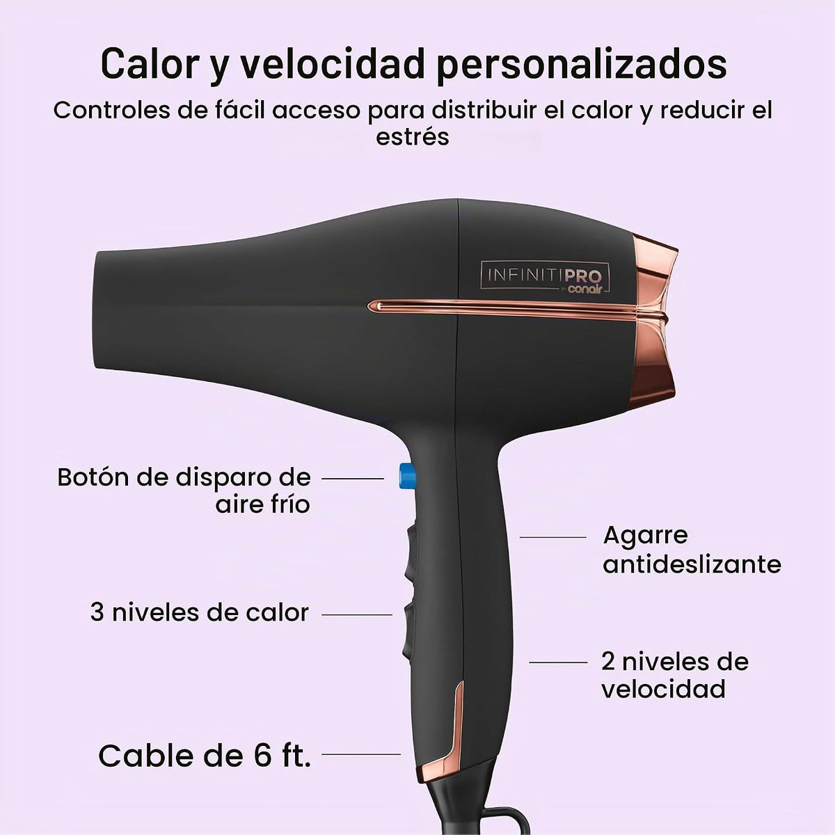 Conair InfinitiPRO Secador de pelo con difusor y concentrador, 1875...