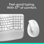 Logitech Wave Keys & Lift Vertical Mouse Combo ergonómico inalámbri...