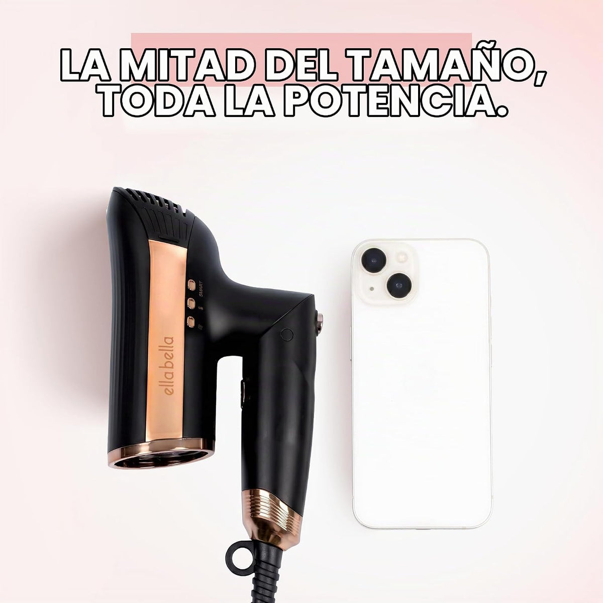 ELLA BELLA® Secador de pelo plegable infrarrojo, motor sin escobill...