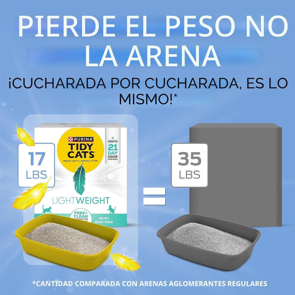 Purina Tidy Cats Arena para múltiples gatos de bajo polvo, ligera,...