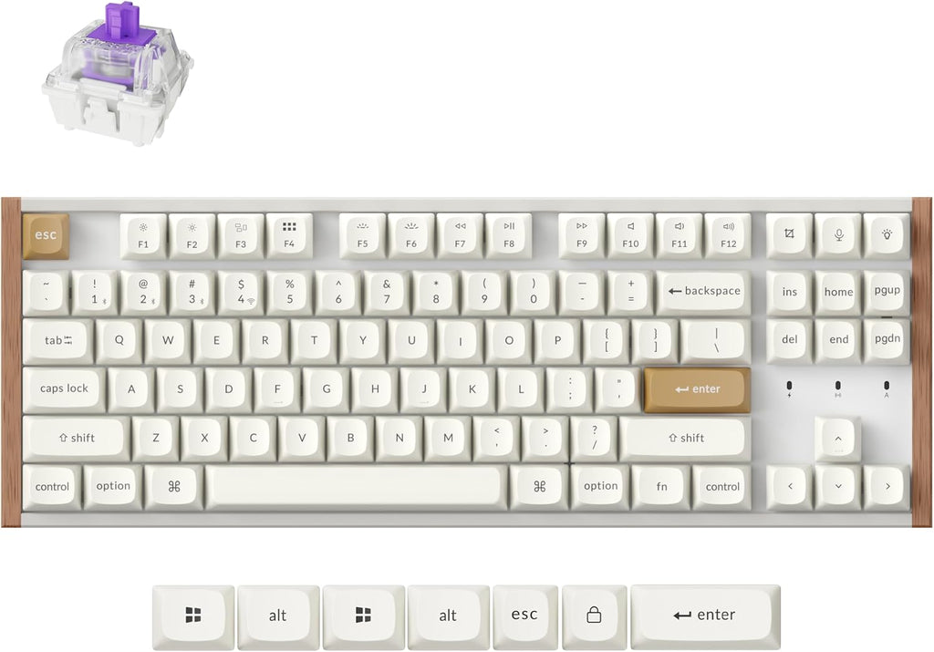 Teclado mecánico personalizado inalámbrico Keychron K8 HE TKL, efec...