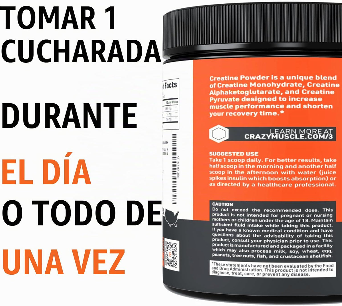 Creatine Monohydrate Powder, 5000mg | Pure Micronized, Unflavored |...