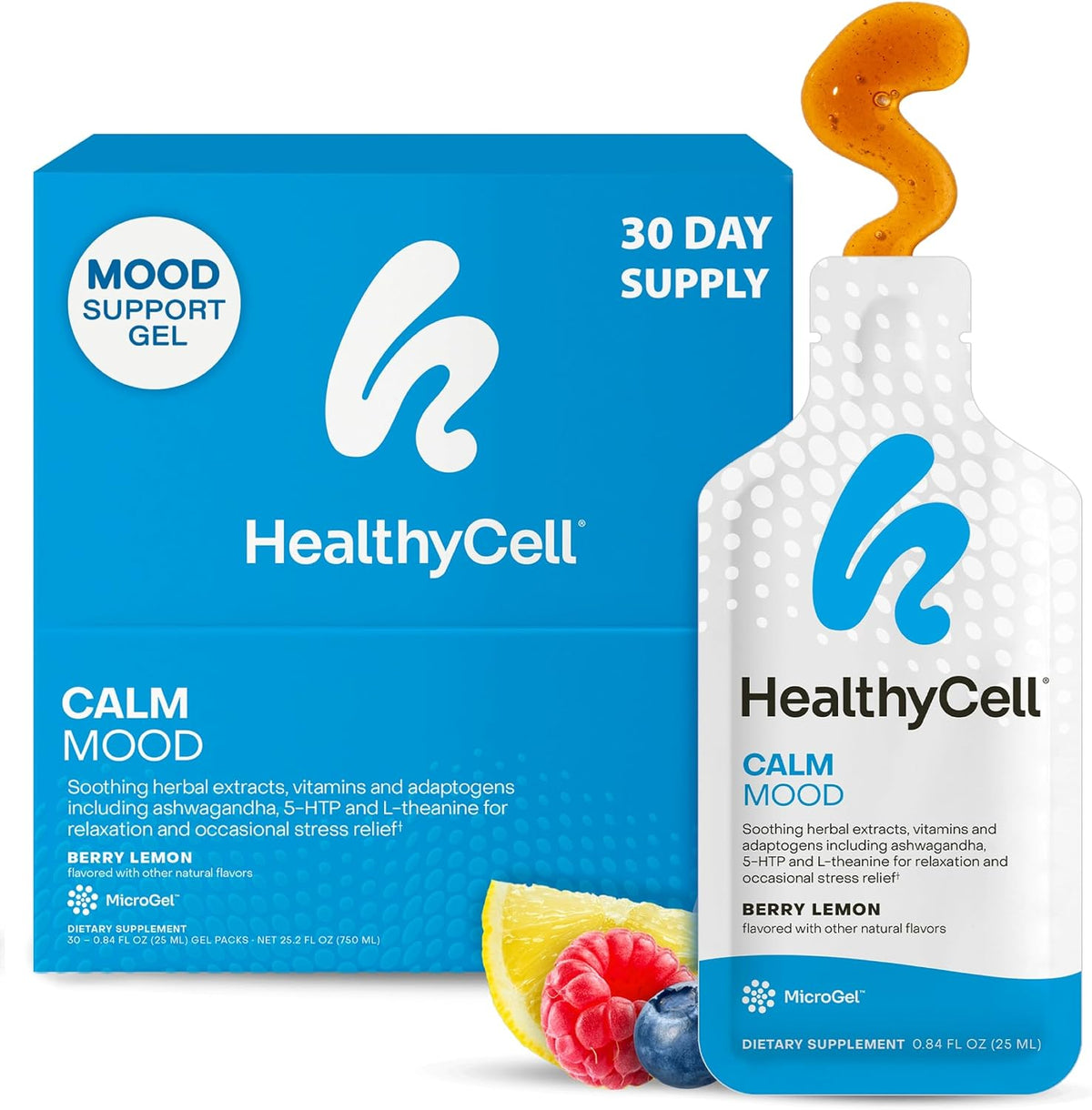 Suplemento líquido diario HealthyCell Calm Mood - Soporte para el e...