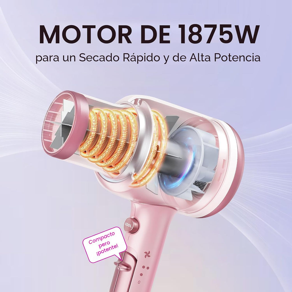 Secador de pelo iónico Wavytalk Blown Away con difusor para cabello...