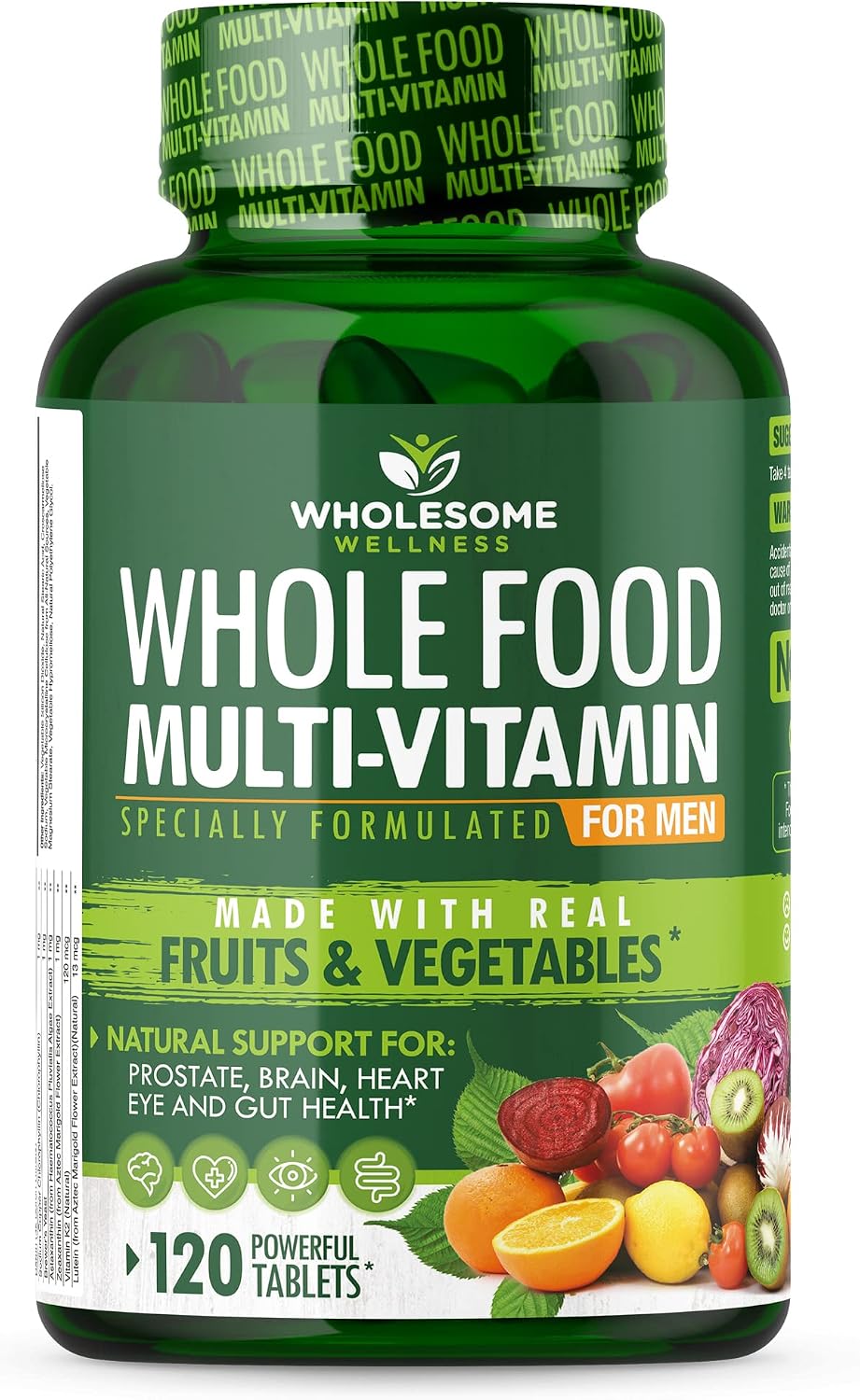 Multivitamínico de alimentos enteros para hombres, múltiples vitami...