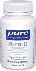 Pure Encapsulations Vitamina D3 125 mcg (5,000 UI) - Suplemento par...
