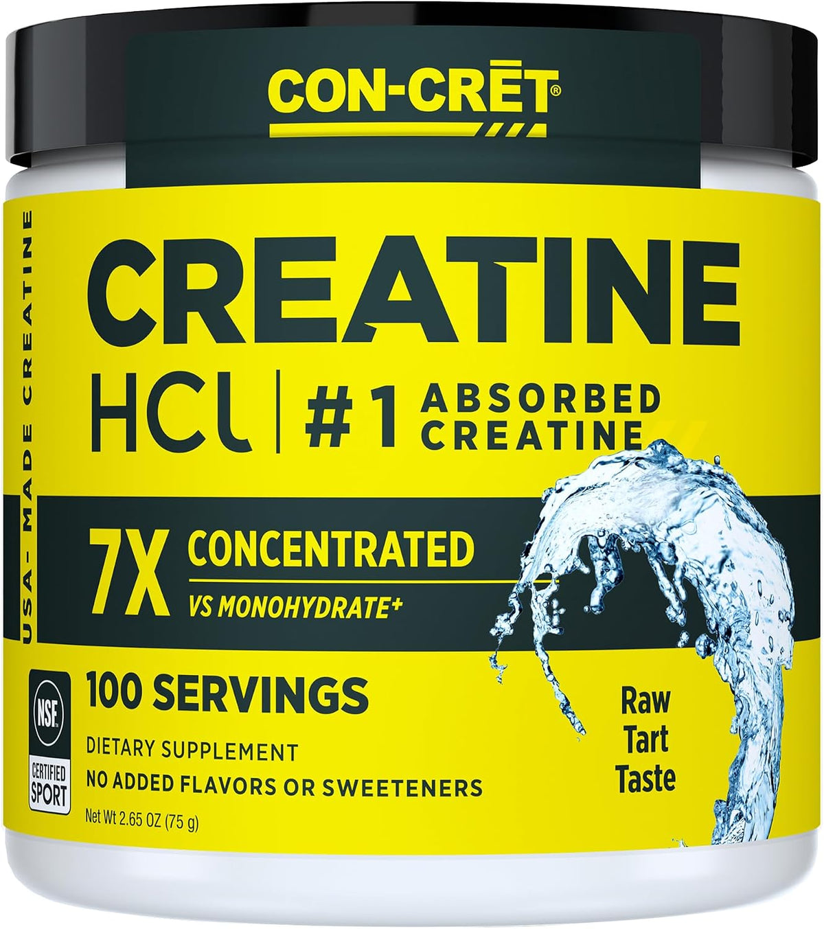 CON-CRET Creatina HCl en polvo para mujeres y hombres, sin sabor, 1...