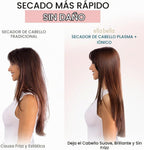 ELLA BELLA® Secador de pelo de plasma compacto, pantalla digital, s...