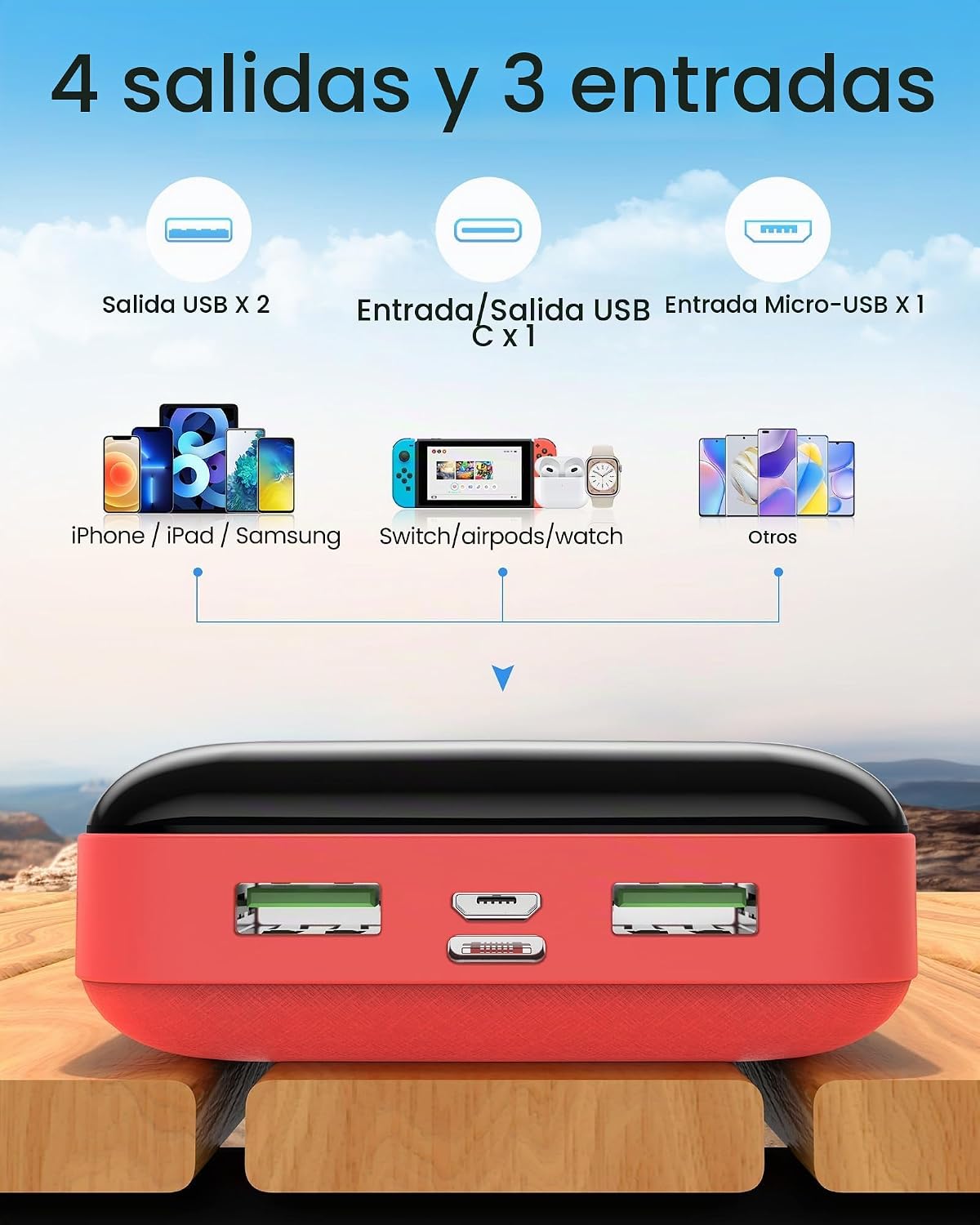 Batería de carga rápida portátil del banco 50000mAh 22.5W del poder...