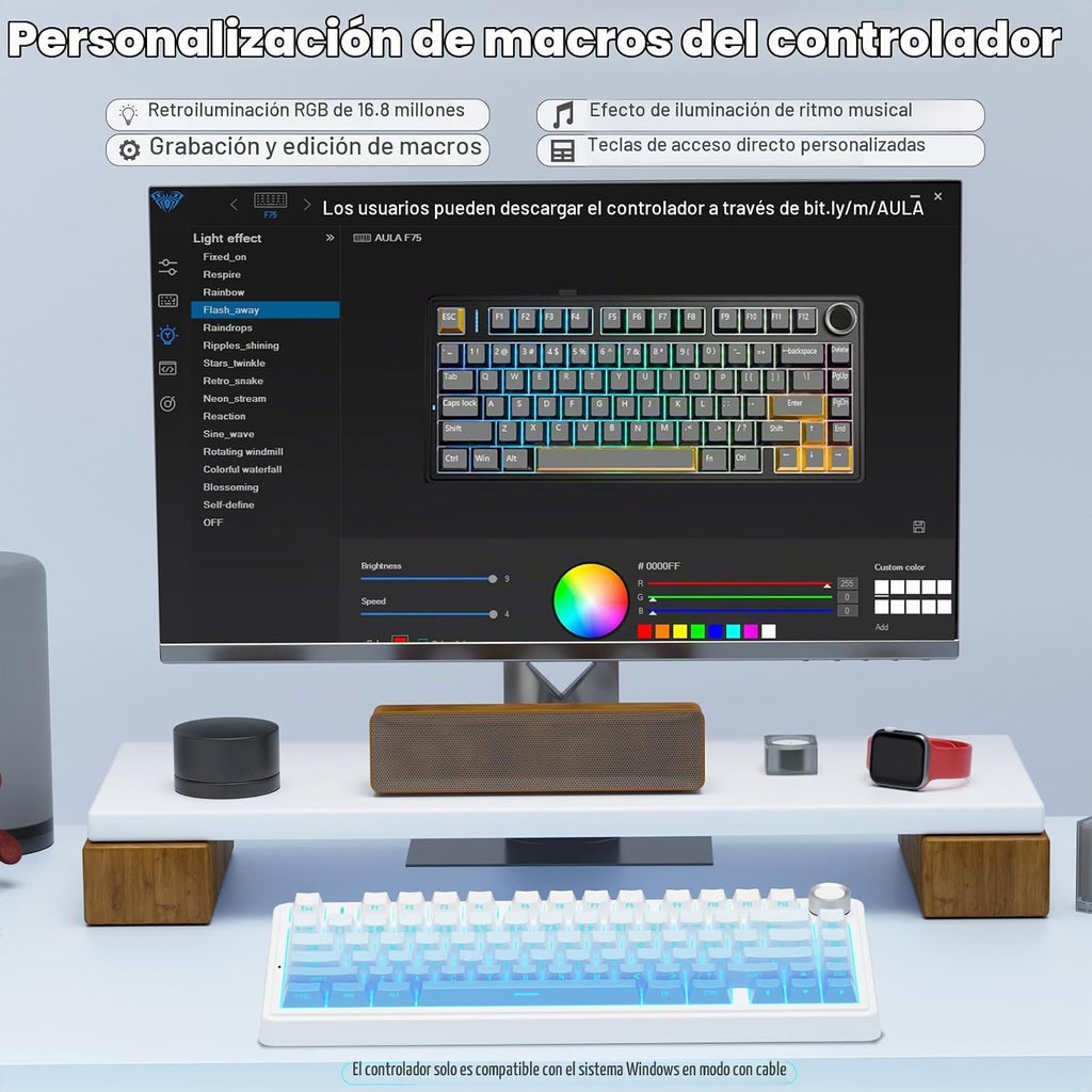 AULA F75 Pro Teclado mecánico inalámbrico, teclado personalizado in...