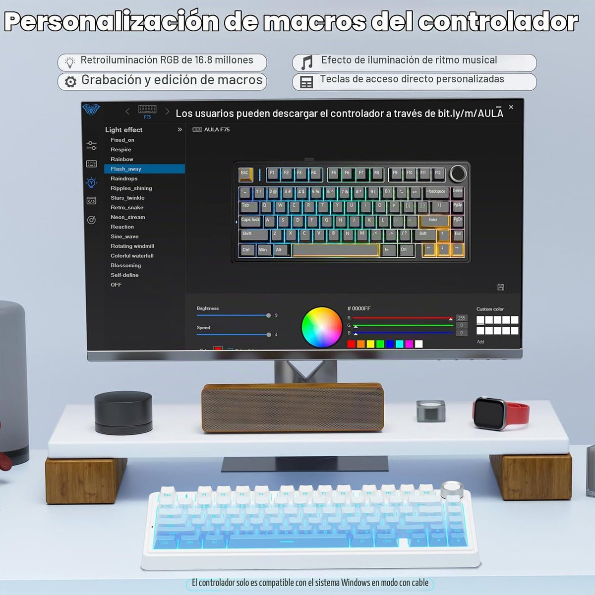 AULA F75 Pro Teclado mecánico inalámbrico, teclado personalizado in...