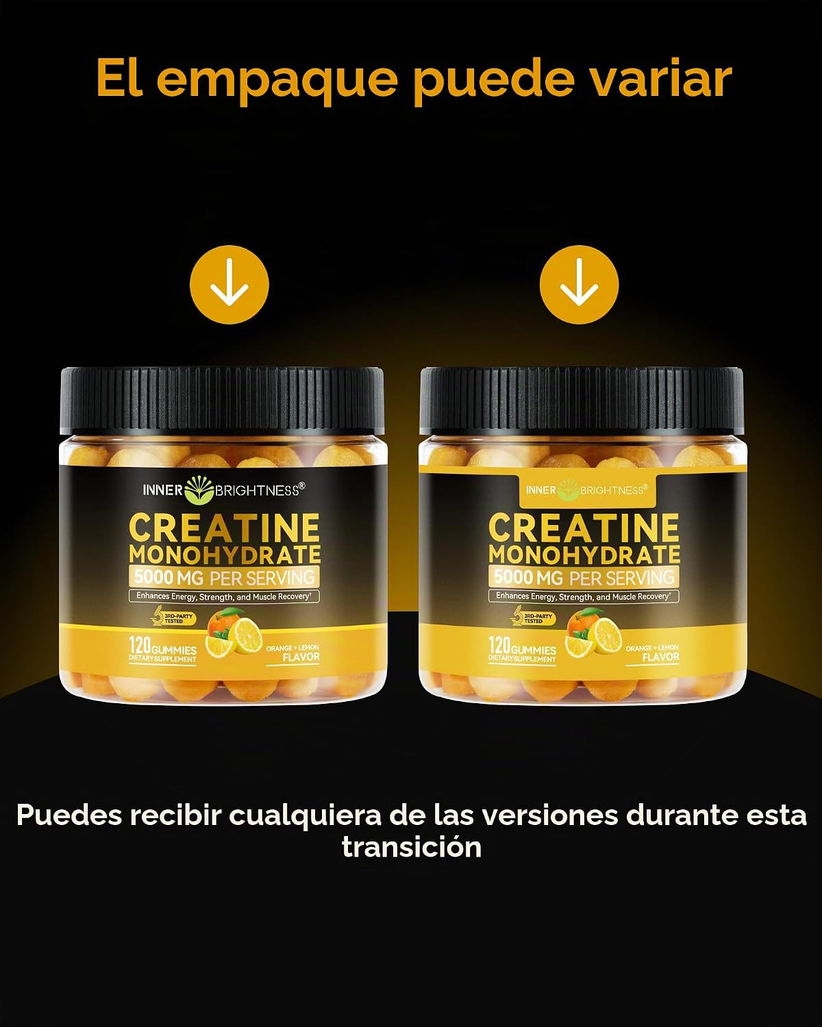Inner Brightness Gomitas de monohidrato de creatina para hombres y...