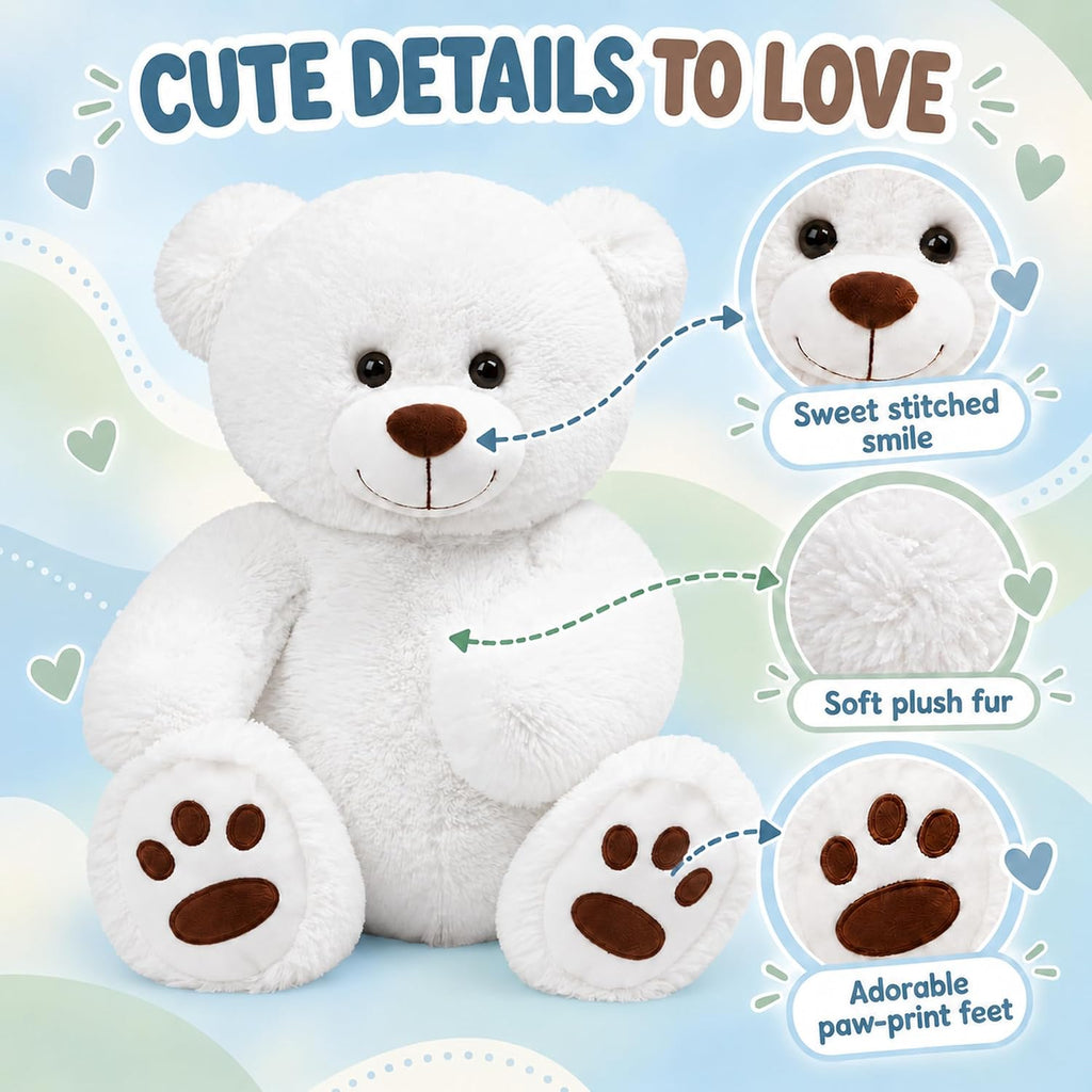 LotFancy Teddy Bear - Peluche de peluche suave de 20.0 in, color bl...