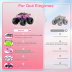 Coche de control remoto anfibio | juguete de camión monstruo rosa 1...
