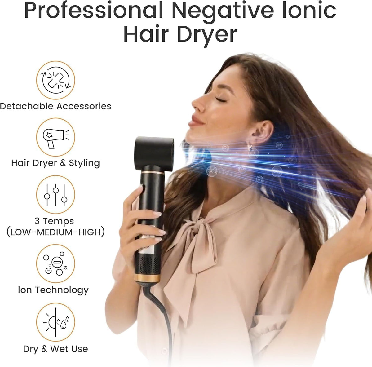 5 en 1 Multi Hair Styler - Cepillo secador de pelo, set de peinador...