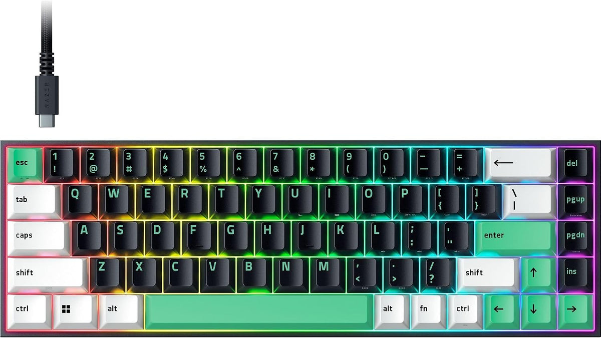 Razer Reclusa X Mini Teclado mecánico para juegos 65% intercambiabl...