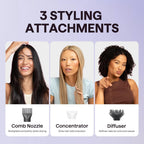 Secador de pelo iónico Wavytalk Blown Away con difusor para cabello...