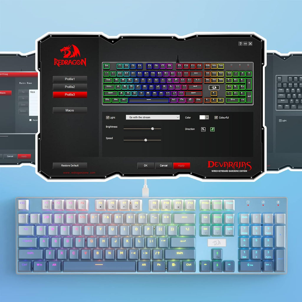 Redragon Teclado mecánico atado con cable del juego K556 RGB | Esta...