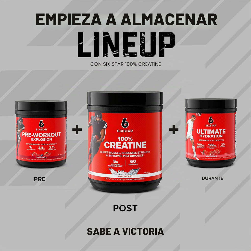 Six Star Polvo de Monohidrato de Creatina 100% - Suplemento de Mono...