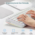 HUO JI E-Yooso Creamy Teclado mecánico con cable, retroiluminación...