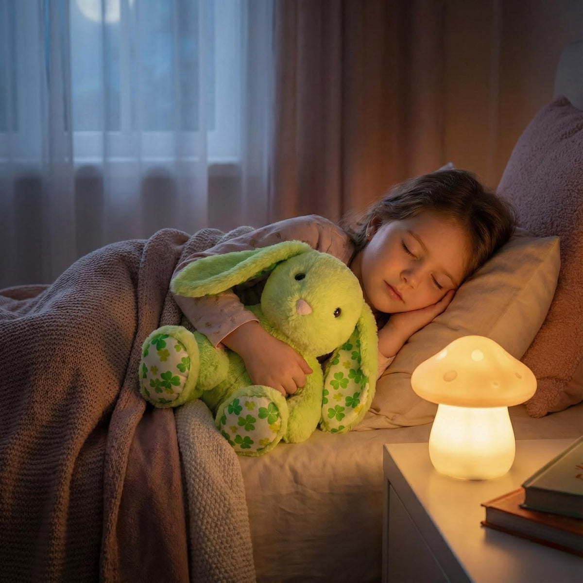 WEIGEDU Conejo Verde de Peluche Juguete de Animales con Orejas Caíd...