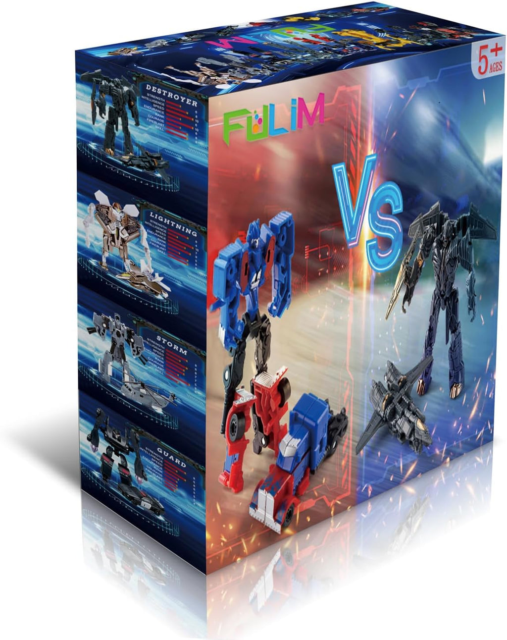 FULIM 8 piezas de minijuguetes de robot de automóvil, figuras de ac...