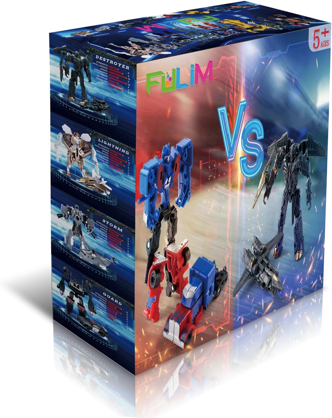 FULIM 8 piezas de minijuguetes de robot de automóvil, figuras de ac...