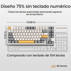 Kisnt Teclado mecánico inalámbrico KN85, diseño del 75%, Bluetooth\...