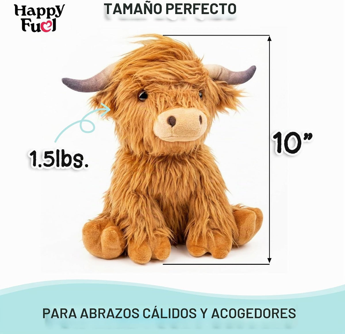 Highland Cow - Animal de peluche apto para microondas, almohadilla...