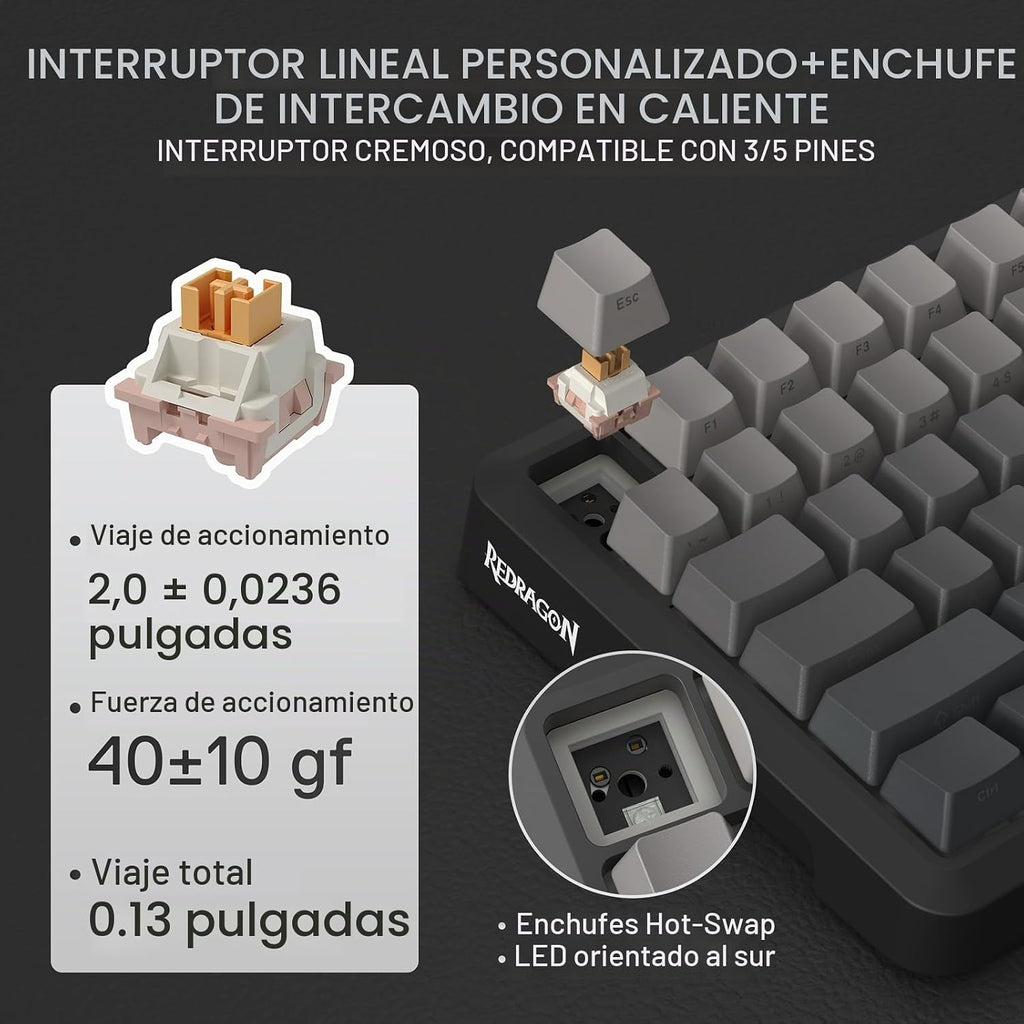 Redragon K724 PRO Teclado inalámbrico de 81 teclas para juegos | Pa...