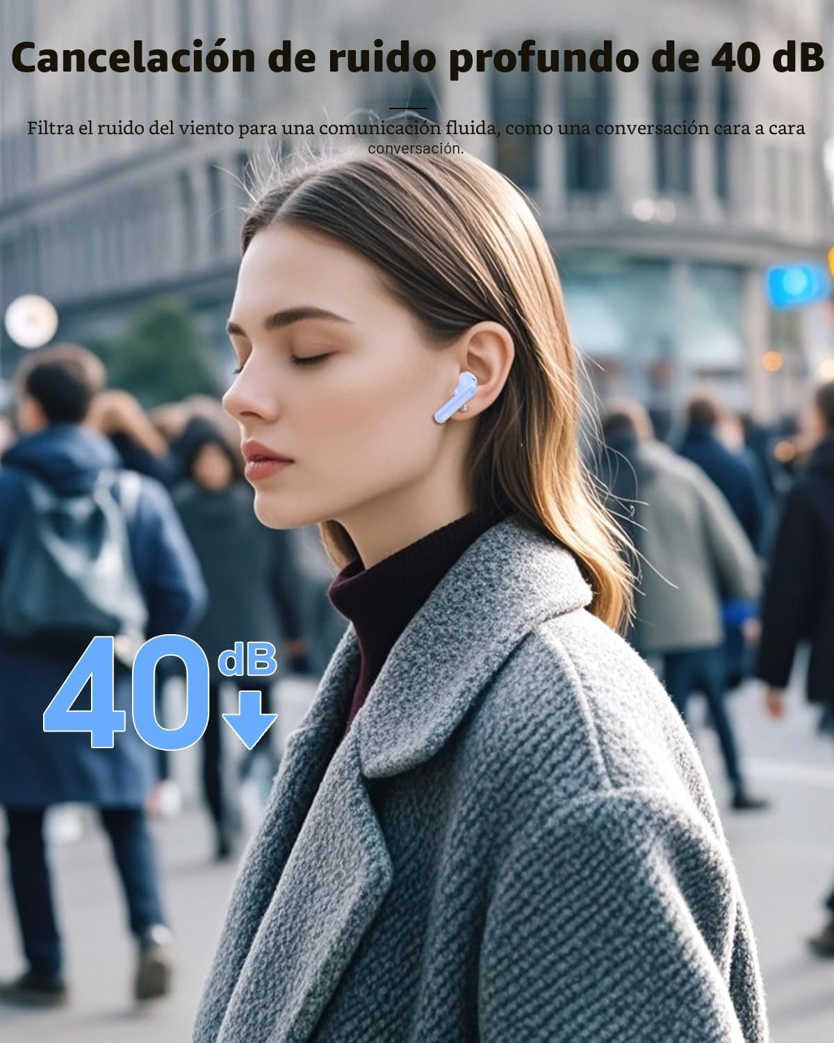Auriculares inalámbricos, Bluetooth 5.4 Auriculares estéreo de bajo...