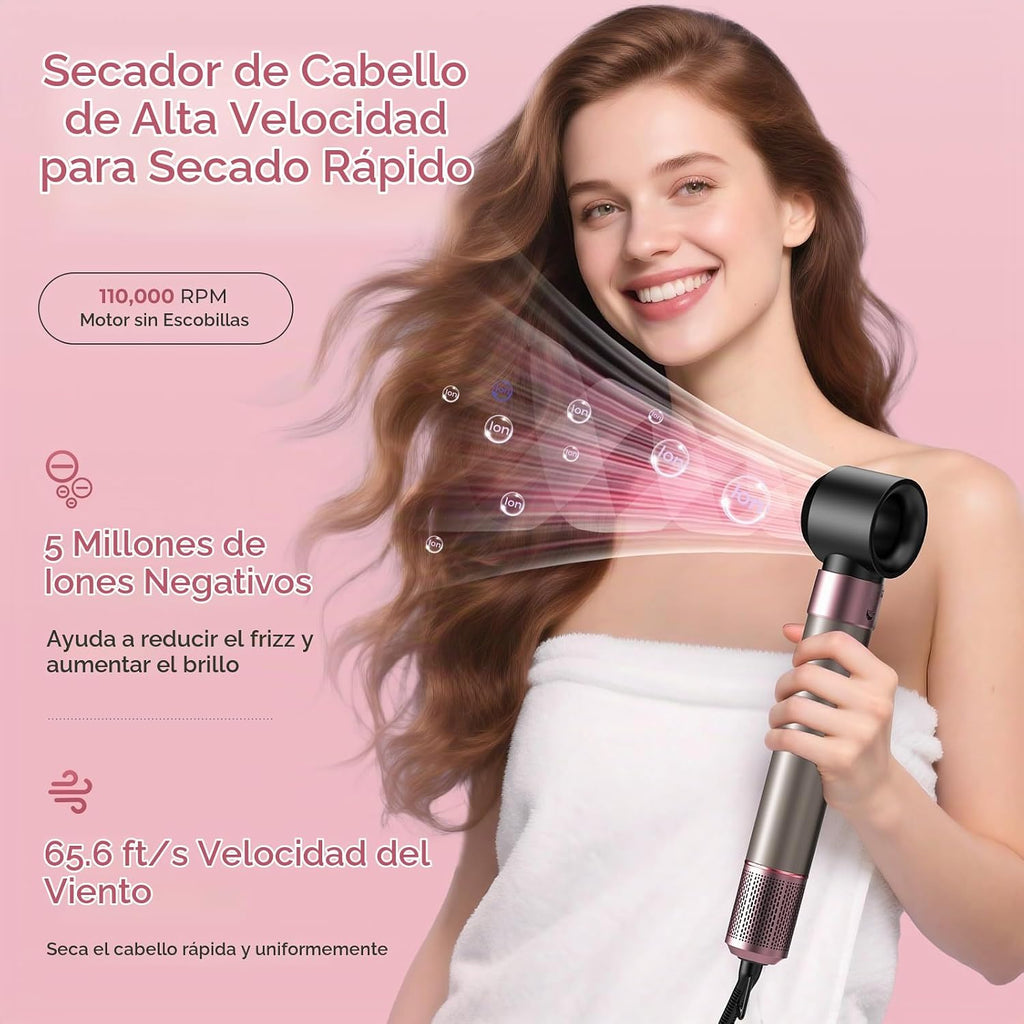 Vincofy Estilizador de aire caliente 7 en 1, cepillo secador de pel...