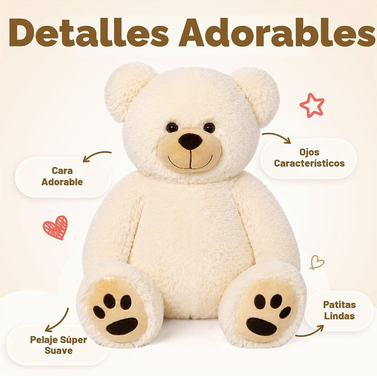 LotFancy Oso de peluche de peluche, juguete de peluche suave de 20....