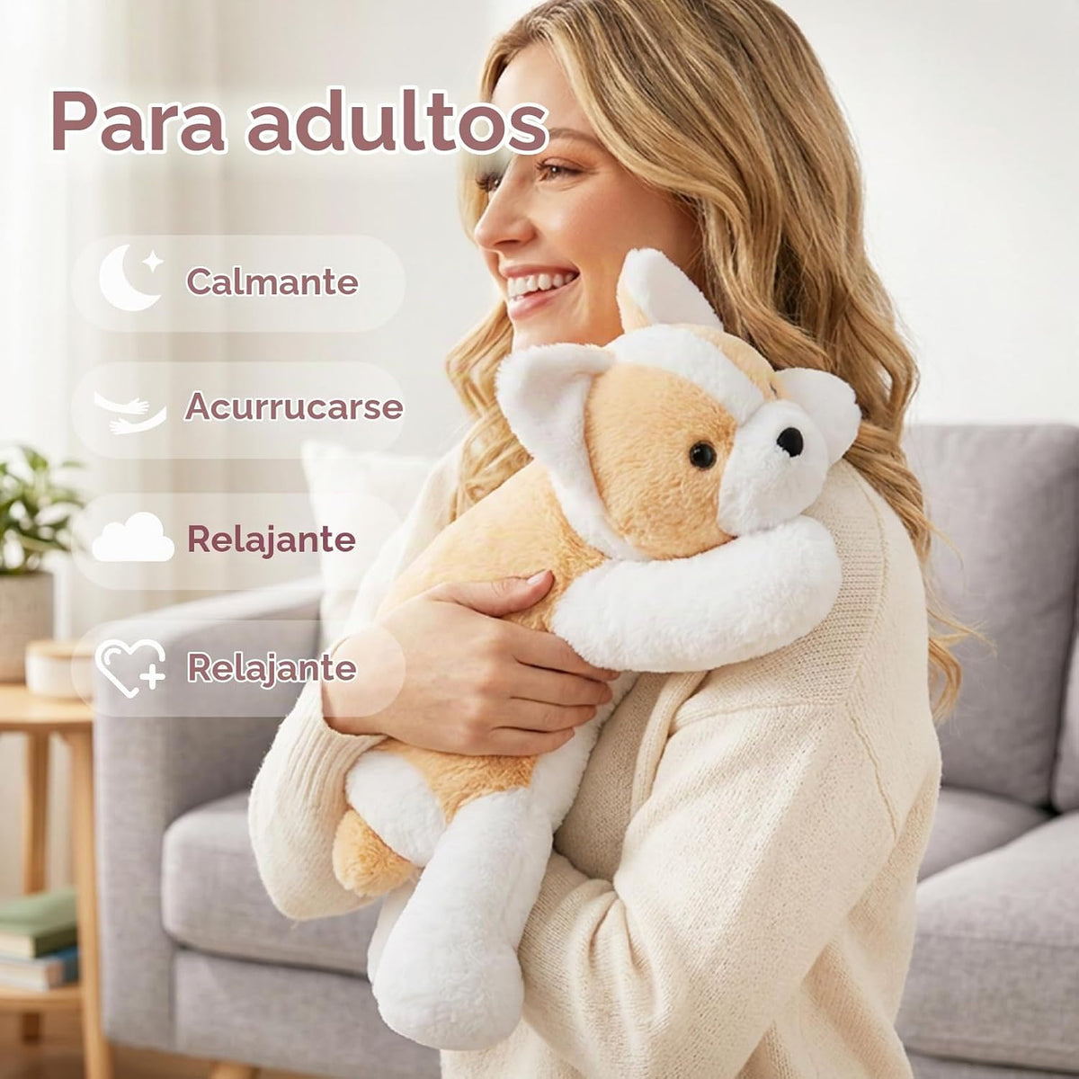 Niuniu Daddy Animales de peluche Corgi con peso de 20" | 3.3 li...