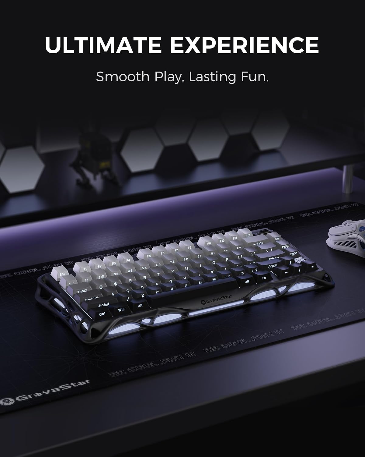 GravaStar Teclado mecánico inalámbrico para juegos Mercury K1 75% c...