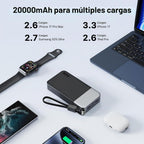 Cargador portátil NOBIS 20000mAh 90W Power Bank con cable desmontab...